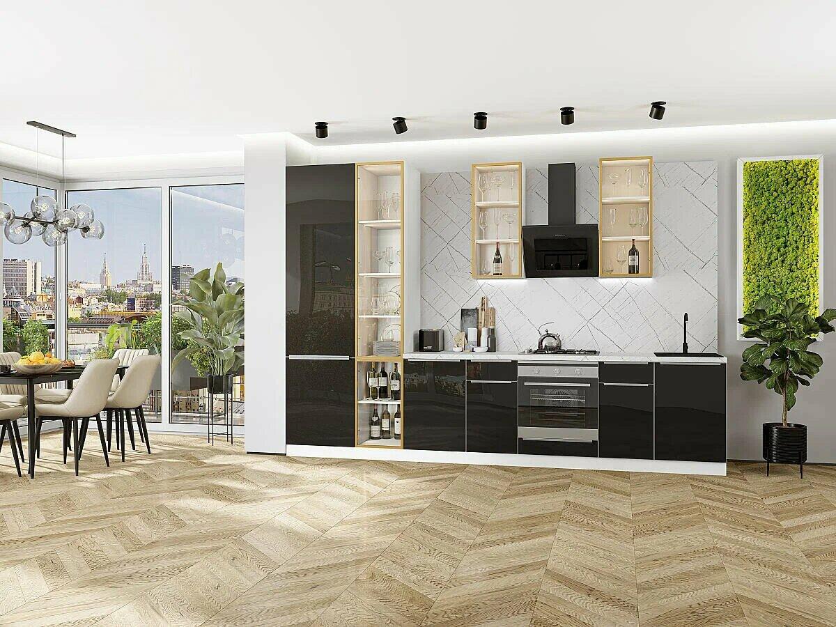 Модульный кухонный гарнитур Фьюжн-08 Anthracite/Белый 2340x3400x600
