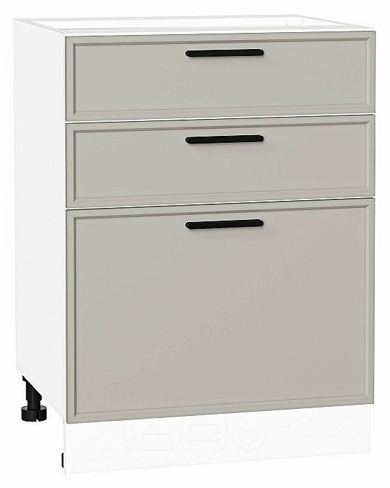 Шкаф нижний с 3-мя ящиками Фрейм Grey Silk Белый 816*600*484