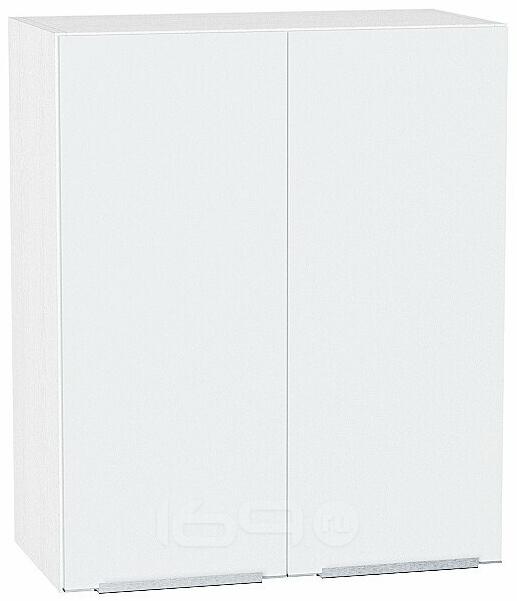 Шкаф верхний с 2-мя дверцами Фьюжн Silky White Белый 716*600*320