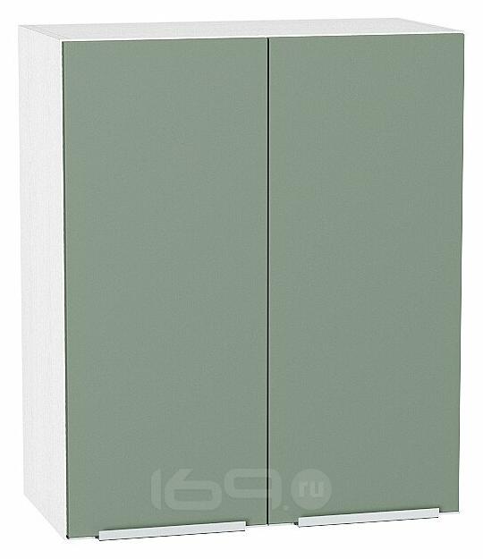 Шкаф верхний с 2-мя дверцами Фьюжн Silky Mint Белый 716*600*320