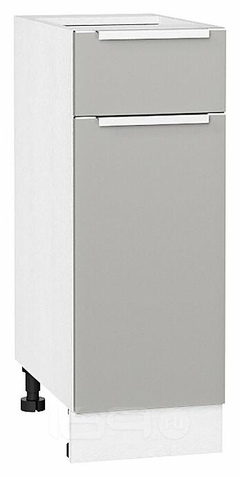 Шкаф нижний с 1-ой дверцей и ящиком Фьюжн Silky Light Grey Белый 816*300*480