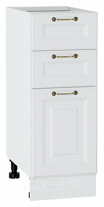 Шкаф нижний с 3-мя ящиками Ницца Белый/Белый 816*300*478