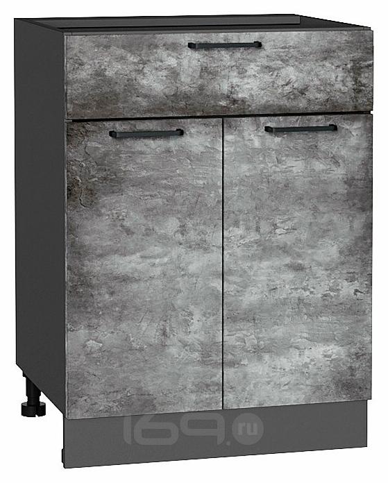 Шкаф нижний с 2-мя дверцами и ящиком Флэт Temple Stone 2S/Graphite 816*600*478