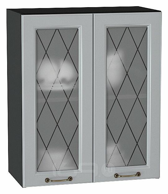 Шкаф верхний с 2-мя остекленными дверцами Ницца Графит/Graphite 716*600*318