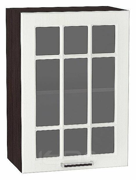 Шкаф верхний с 1-ой остекленной дверцей Прага Белое дерево Graphite 920*500*318