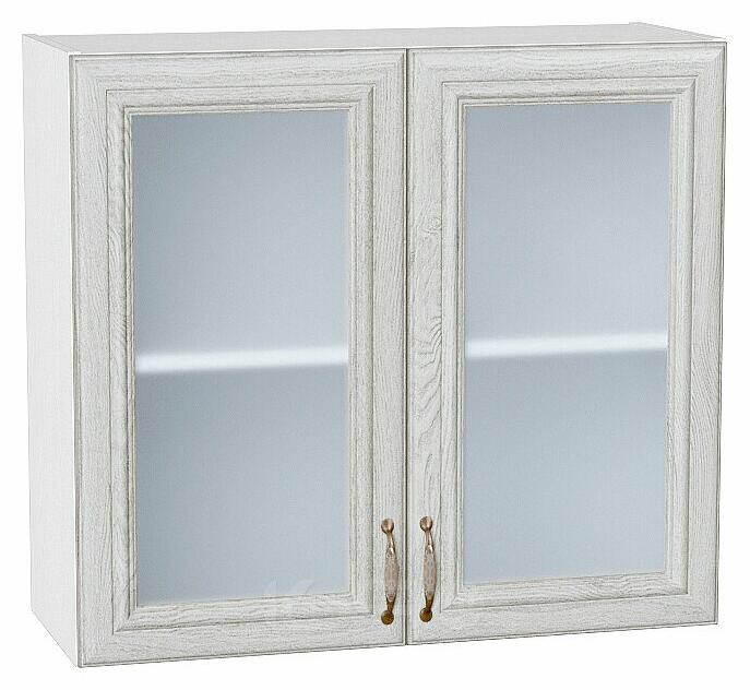 Шкаф верхний с 2-мя остекленными дверцами Шале White Dreamline Белый 716*800*320