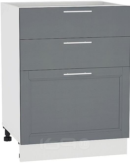 Шкаф нижний с 3-мя ящиками Сканди Н 603 Graphite Softwood-Белый