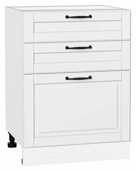 Шкаф нижний с 3-мя ящиками Дублин Special White/Белый 816*600*478