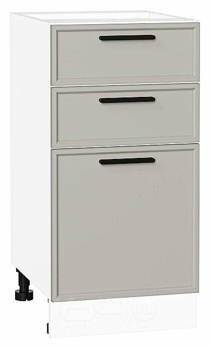 Шкаф нижний с 3-мя ящиками Фрейм Grey Silk Белый 816*400*484