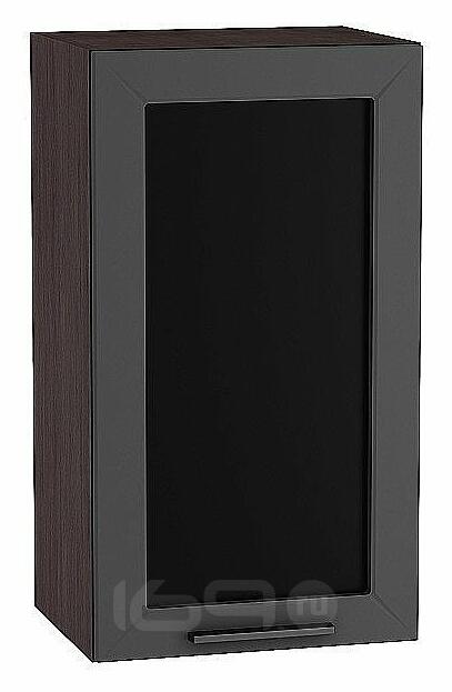 Шкаф верхний с 1-ой остекленной дверцей Глетчер Маренго Силк Graphite 716*400*318