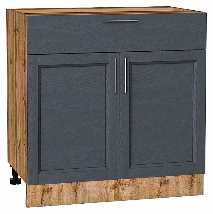 Шкаф нижний с 2-мя дверцами и ящиком Сканди Graphite Softwood Дуб Вотан 816*800*480
