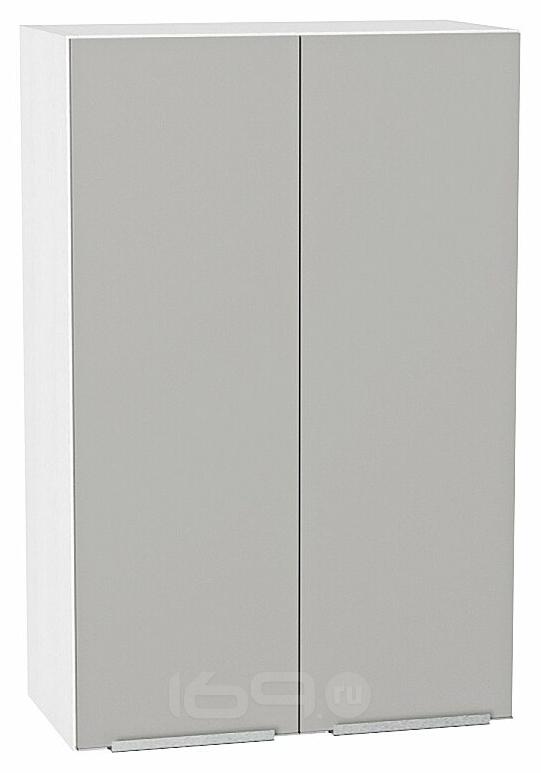 Шкаф верхний с 2-мя дверцами Фьюжн Silky Light Grey Белый 920*600*320