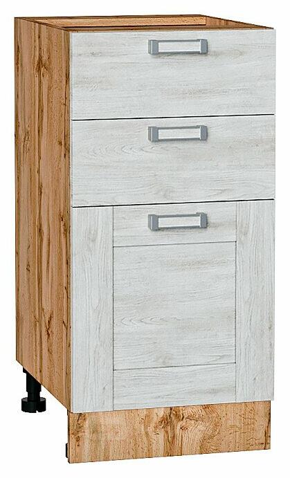 Шкаф нижний с 3-мя ящиками Лофт Nordic Oak/Дуб Вотан 816*400*480
