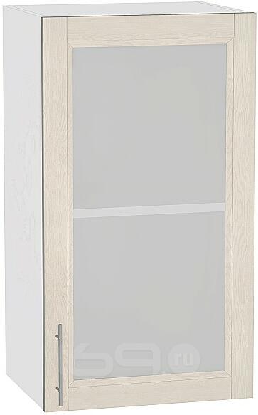 Шкаф верхний с 1-ой остекленной дверцей Сканди В 400 Cappuccino Softwood-Белый