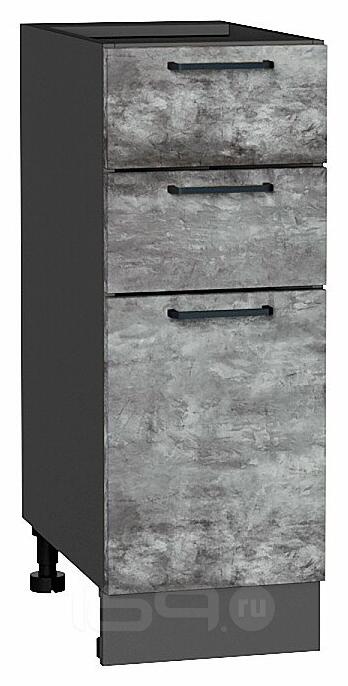 Шкаф нижний с 3-мя ящиками Флэт Temple Stone 2S/Graphite 816*300*478