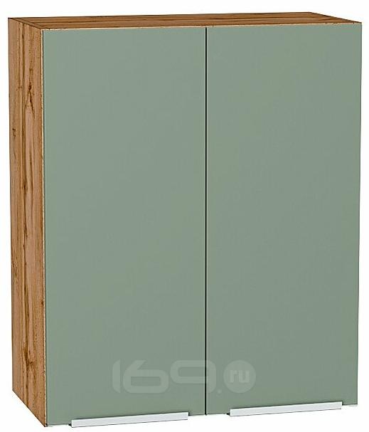 Шкаф верхний с 2-мя дверцами Фьюжн Silky Mint Дуб Вотан 716*600*320