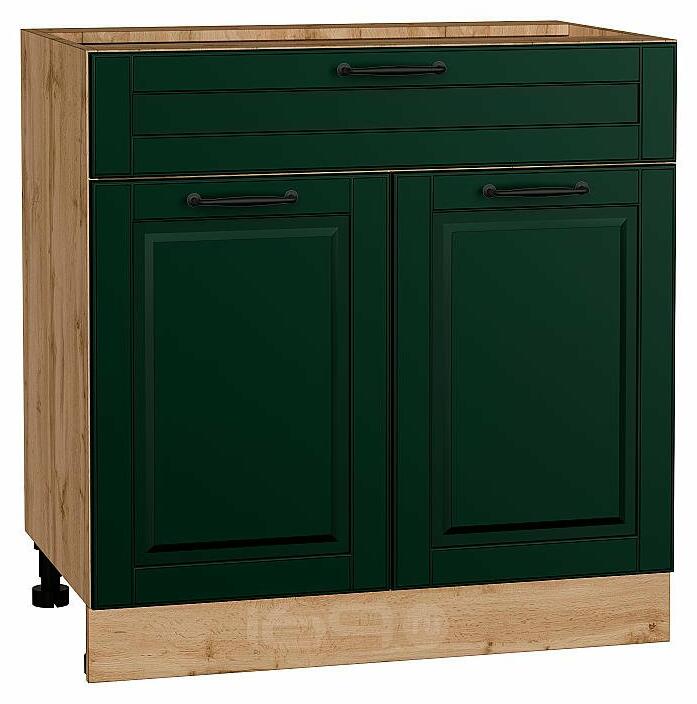 Шкаф нижний с 2-мя дверцами и ящиком Дублин Special Green/Дуб Вотан 816*800*478