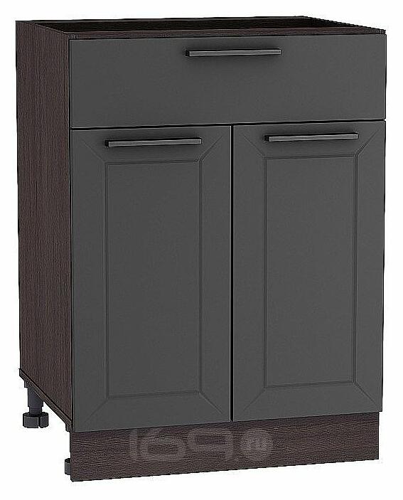 Шкаф нижний с 2-мя дверцами и ящиком Глетчер Маренго Силк Graphite 816*600*478