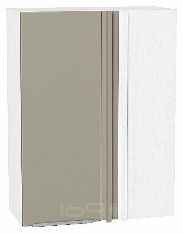 Шкаф верхний прямой угловой Фьюжн Silky Grey Белый 920*700*345