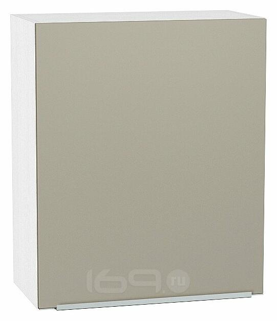 Шкаф верхний с 1-ой дверцей Фьюжн Silky Grey Белый 716*600*320