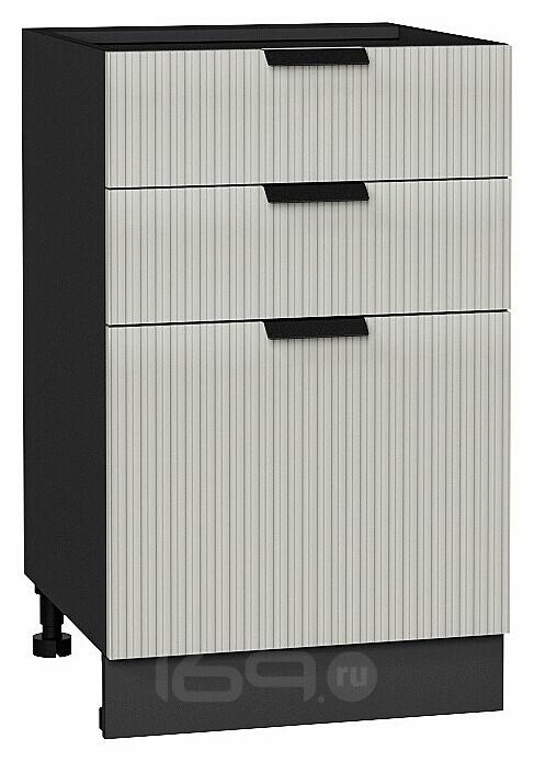 Шкаф нижний с 3-мя ящиками Евро Лайн Агат / Graphite 816*500*478