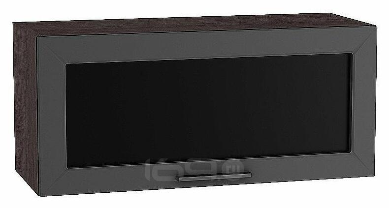 Шкаф верхний горизонтальный остекленный Глетчер Маренго Силк Graphite 358*800*318