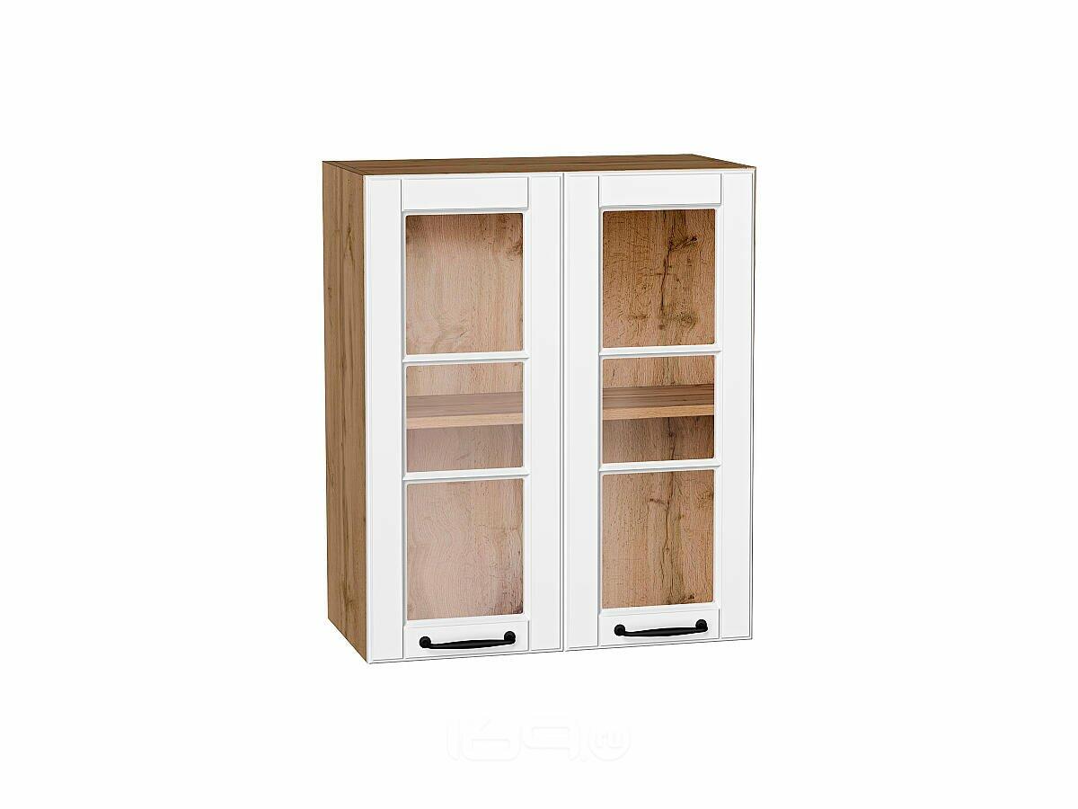 Шкаф верхний с 2-мя остекленными дверцами Дублин Special White/Дуб Вотан 716*600*318