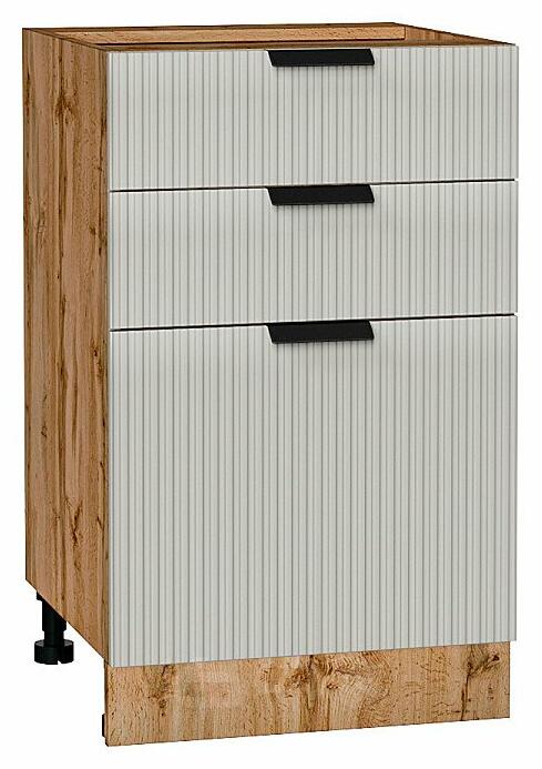 Шкаф нижний с 3-мя ящиками Евро Лайн Агат Дуб Вотан 816*500*478