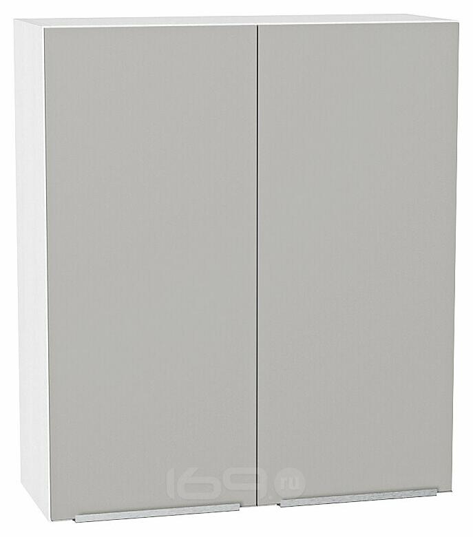 Шкаф верхний с 2-мя дверцами Фьюжн Silky Light Grey Белый 920*800*320