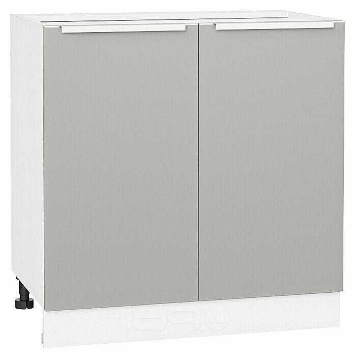 Шкаф нижний с 2-мя дверцами Фьюжн Silky Light Grey Белый 816*800*480