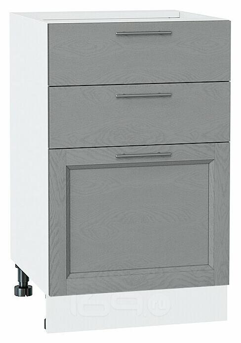Шкаф нижний с 3-мя ящиками Сканди Grey Softwood Белый 816*500*480