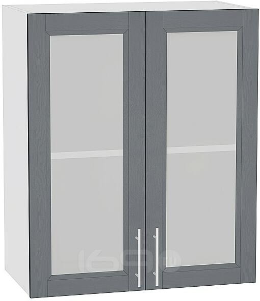 Шкаф верхний с 2-мя остекленными дверцами Сканди В 600 Graphite Softwood-Белый