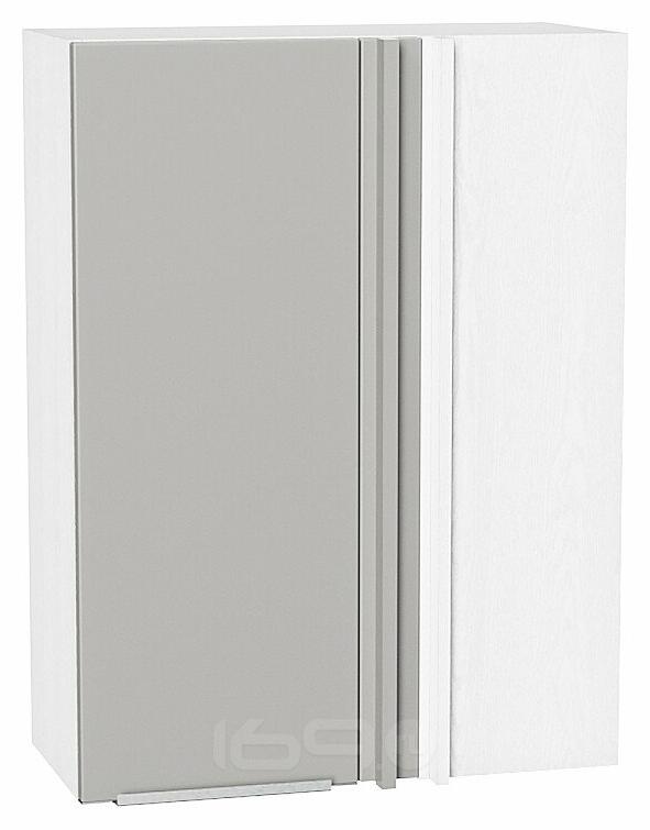 Шкаф верхний прямой угловой Фьюжн Silky Light Grey Белый 920*700*345