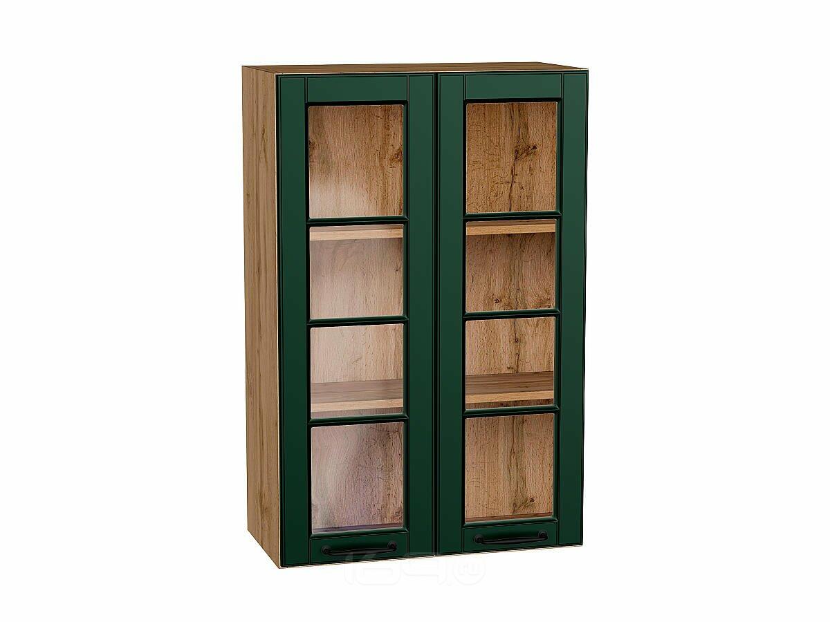 Шкаф верхний с 2-мя остекленными дверцами Дублин Special Green/Дуб Вотан 920*600*318