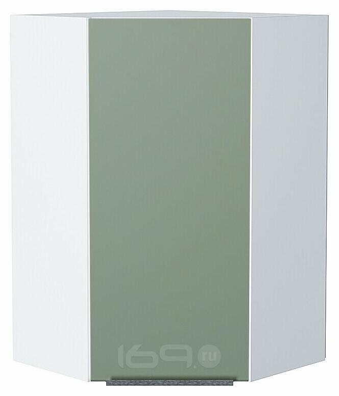 Шкаф верхний угловой Фьюжн Silky Mint Белый 920*600*600