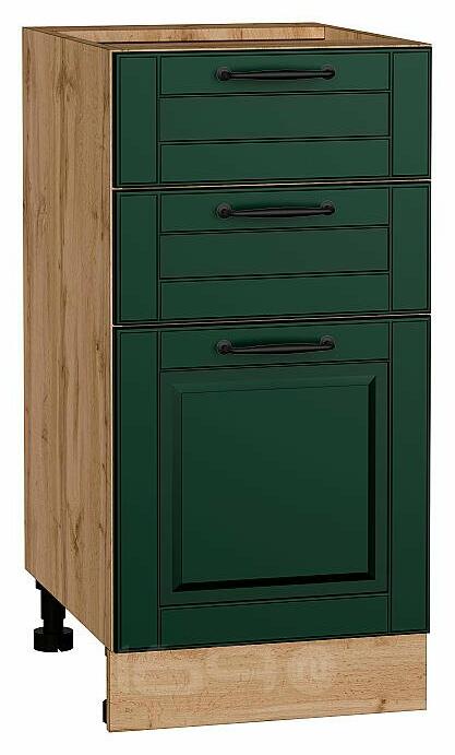 Шкаф нижний с 3-мя ящиками Дублин Special Green/Дуб Вотан 816*400*478