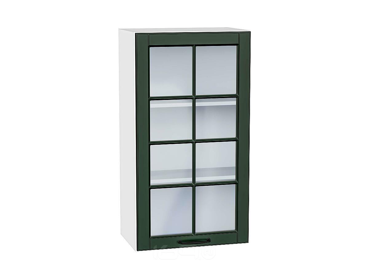 Шкаф верхний с 1-ой остекленной дверцей Дублин Special Green/Белый 920*500*318