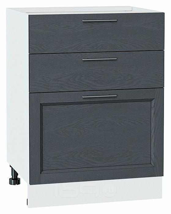 Шкаф нижний с 3-мя ящиками Сканди Graphite Softwood Белый 816*600*480