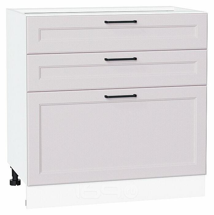 Шкаф нижний с 3-мя ящиками Барселона Кашемир Белый 816*800*484