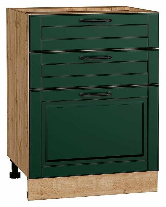 Шкаф нижний с 3-мя ящиками Дублин Special Green/Дуб Вотан 816*600*478