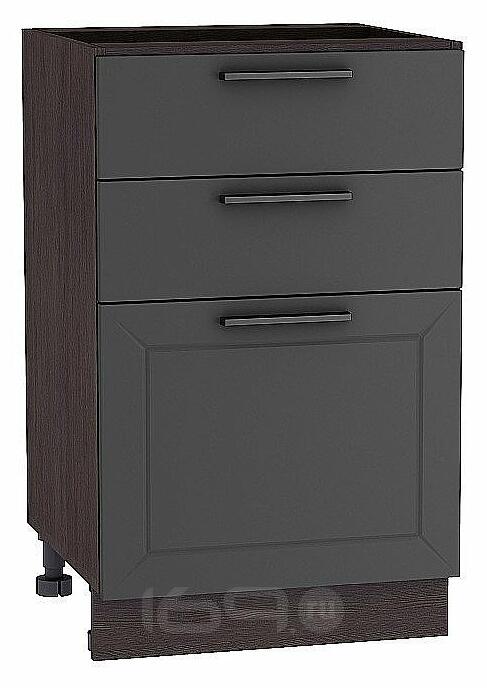 Шкаф нижний с 3-мя ящиками Глетчер Маренго Силк Graphite 816*500*478
