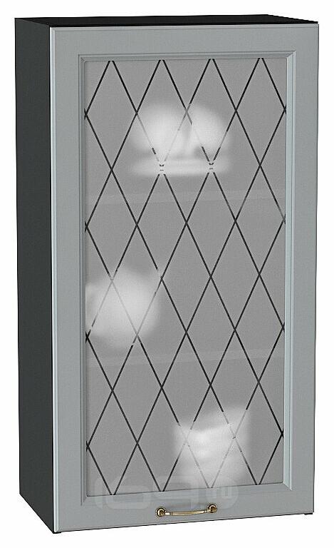 Шкаф верхний с 1-ой остекленной дверцей Ницца Графит/Graphite 920*500*318