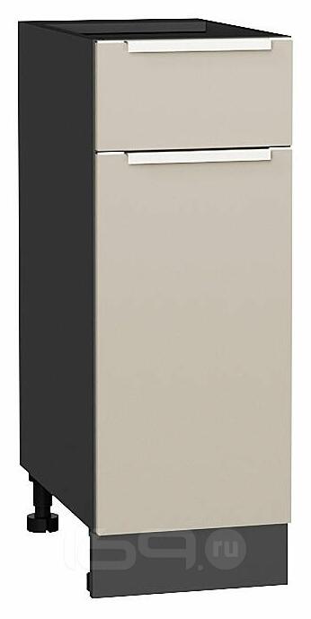 Шкаф нижний с 1-ой дверцей и ящиком Фьюжн Cream Silk/Graphite 816*300*480