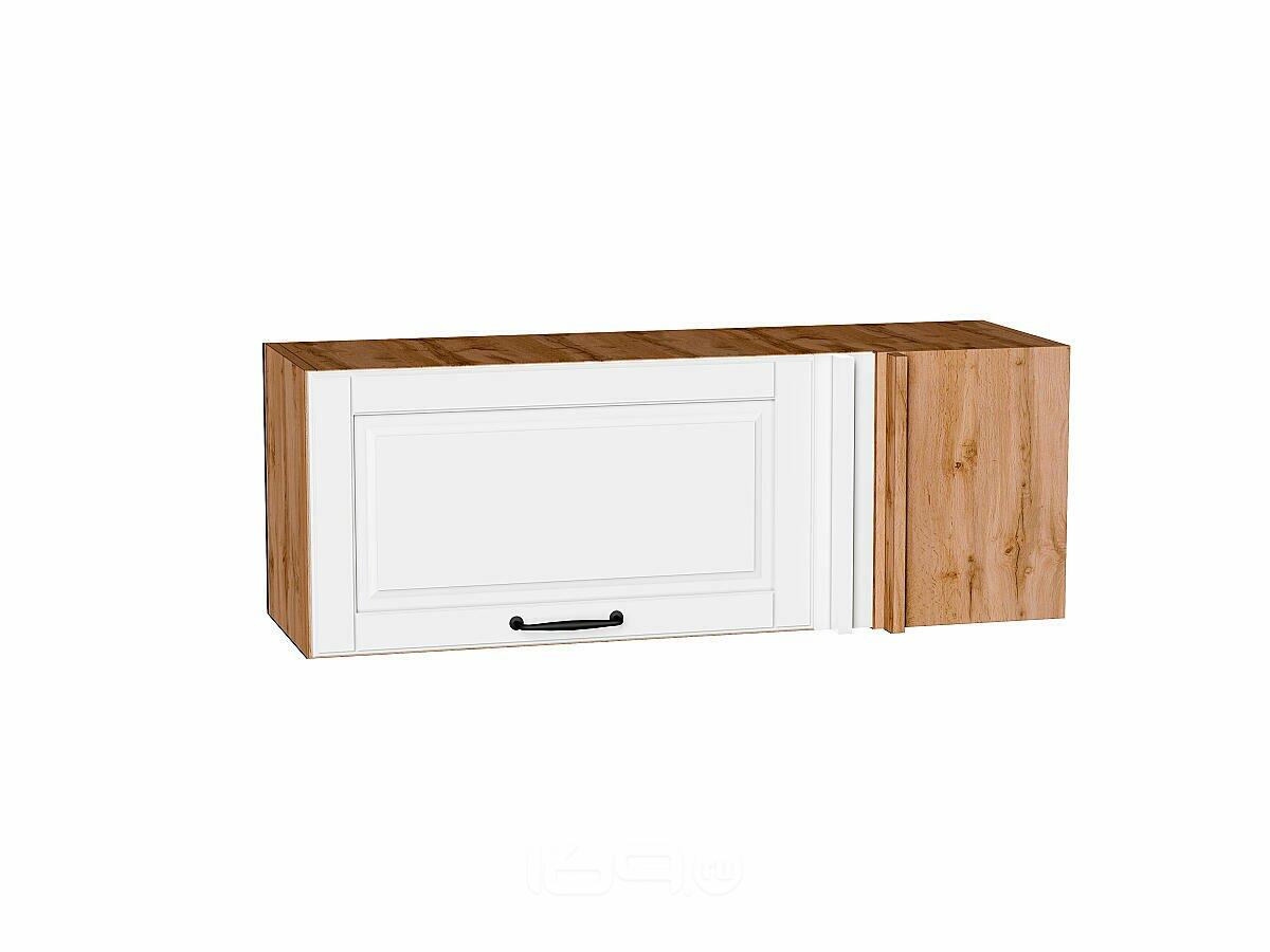 Шкаф верхний прямой угловой горизонтальный Дублин Special White/Дуб Вотан 358*1000*350