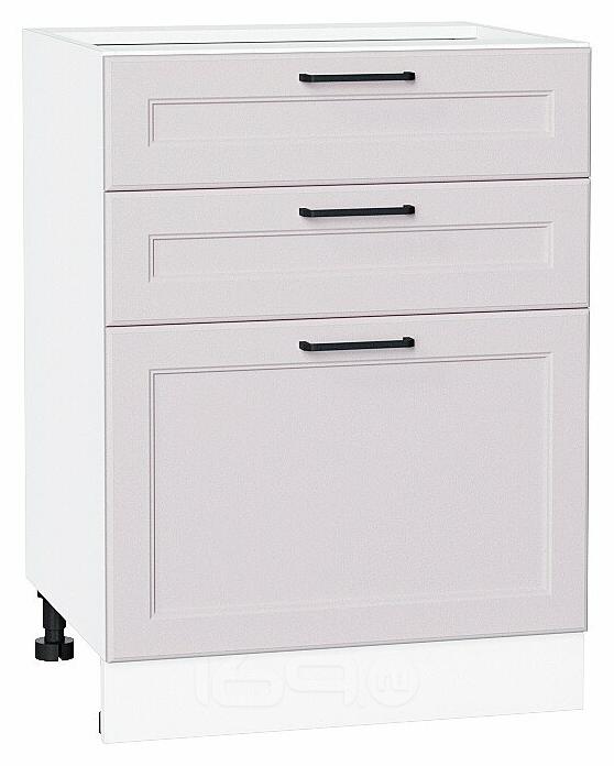 Шкаф нижний с 3-мя ящиками Барселона Кашемир Белый 816*600*484