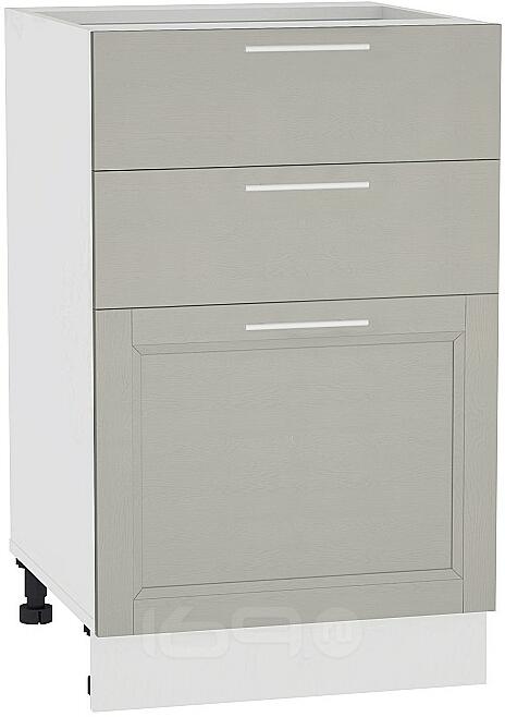 Шкаф нижний с 3-мя ящиками Сканди Н 503 Grey Softwood-Белый
