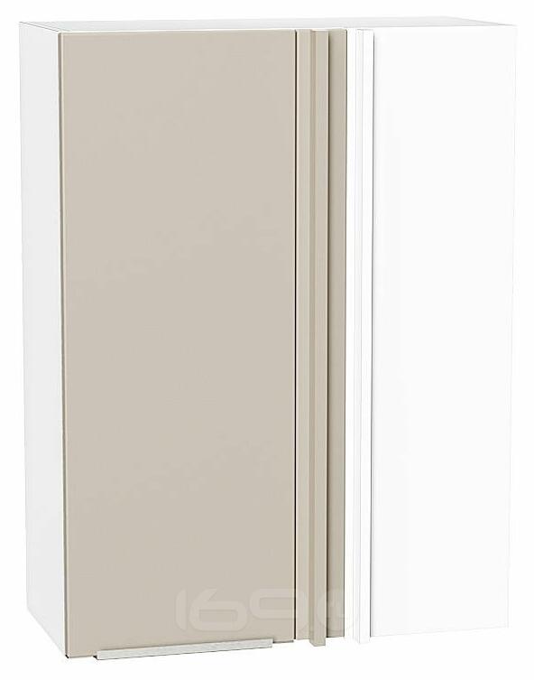 Шкаф верхний прямой угловой Фьюжн Cream Silk/Белый 920*700*345