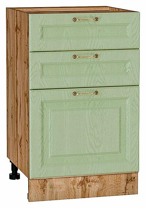 Шкаф нижний с 3-мя ящиками Ницца Дуб оливковый/Дуб Вотан 816*500*478