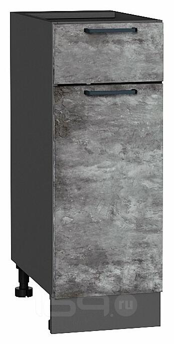 Шкаф нижний с 1-ой дверцей и ящиком Флэт Temple Stone 2S/Graphite 816*300*478