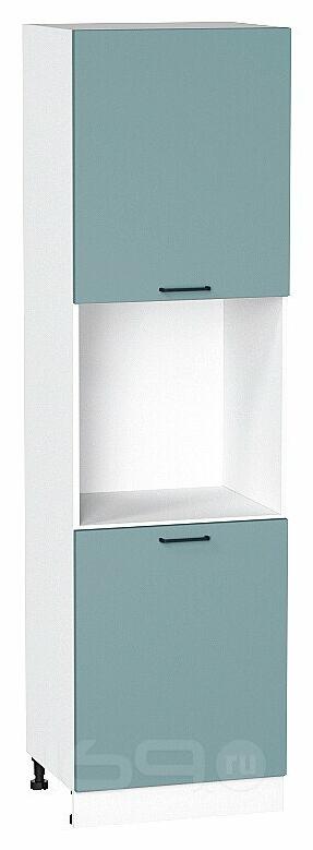 Шкаф пенал с 2-мя дверцами под технику Флэт Grey-green In 2S/Белый 2132*600*574